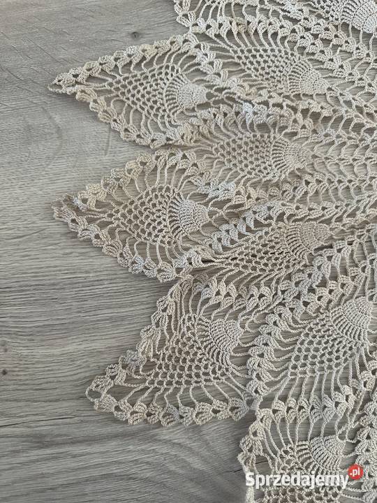 Serweta szydełko okrągłe cacko śr76 beżowy Łódź sprzedam