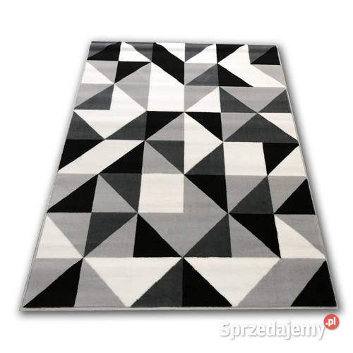 DYWAN 140X200 IDEA TRÓJKĄCIKI SZARE GĘSTY 1.4m