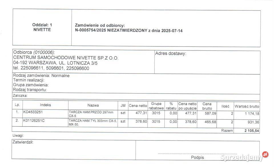 Mazda CX5 CX5 KE KF tarcze hamulcowe na przód i Warszawa