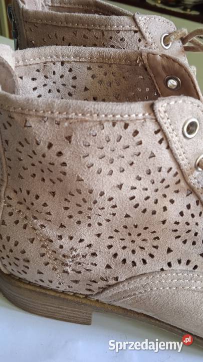 DAMSKIE BUTY SZNUROWANE ZAMSZOWE PUDROWY RÓŻ Piła
