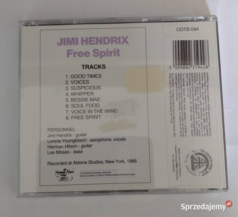 Jimi Hendrix Free Spirit CD lubuskie Zielona Góra