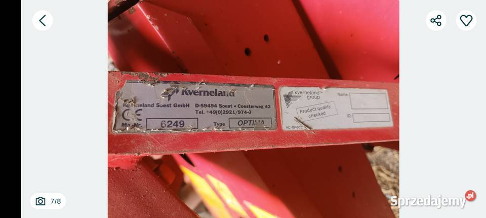 Siewnik do kukurydzy kverneland Optima 4 rzędowy Wybcz