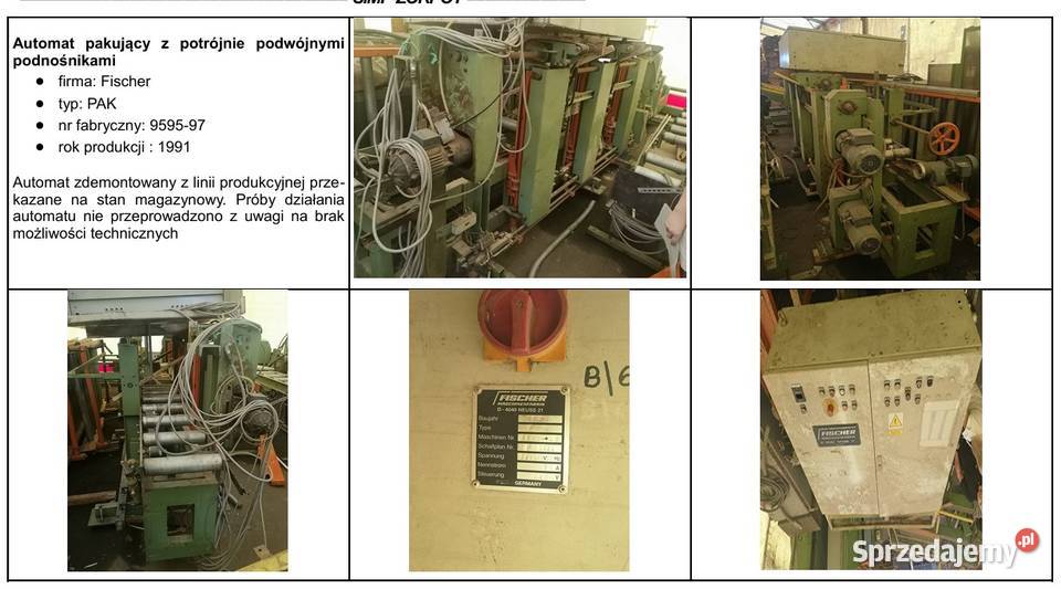 Linia do sztaplowania pakowania firmy FISCHER Rogalice sprzedam