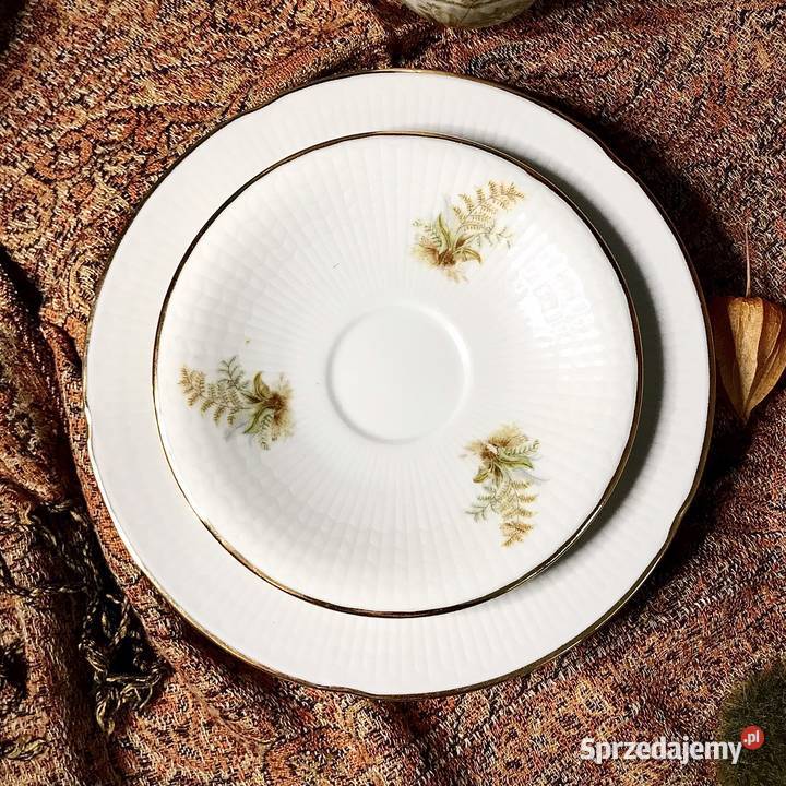 Trio śniadaniowe porcelana Szwecja filiżanka Myszków