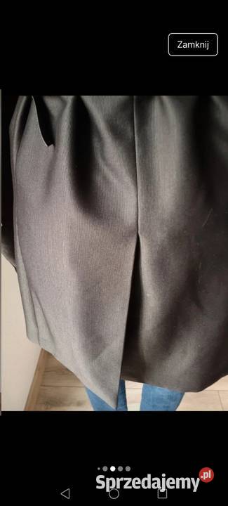 Marynarka Wełniana wool czarna o kroju męskim