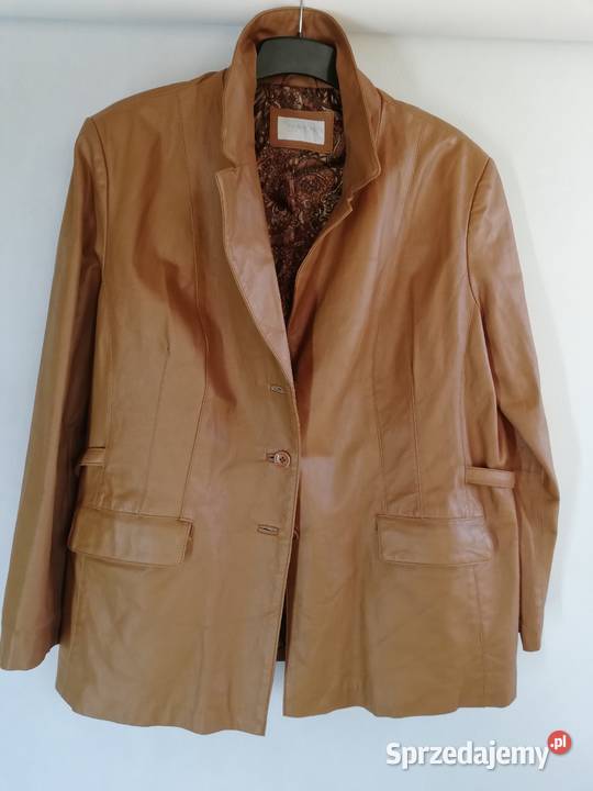 vintage kurtka skóra naturalna carmel 52 Bez wzoru Lublin