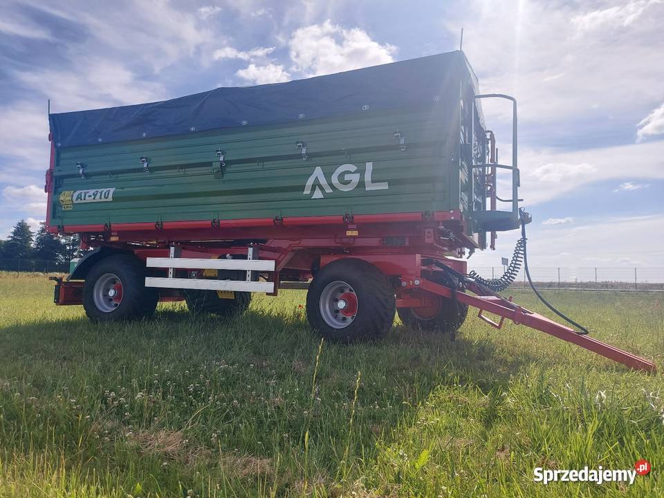 Przyczepa Rolnicza Dwuosiowa AGL AT910 10ton nieuszkodzony Przyczepy rolnicze Grabica