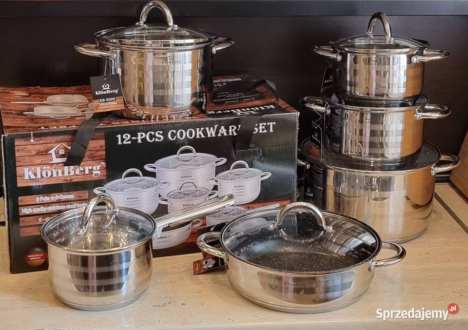 Garnki nierdzewne komplet 6 sztuk 6 pokrywek Kraków