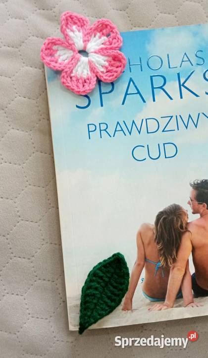 Kwiatek na szydełku zakładka do książki Łask