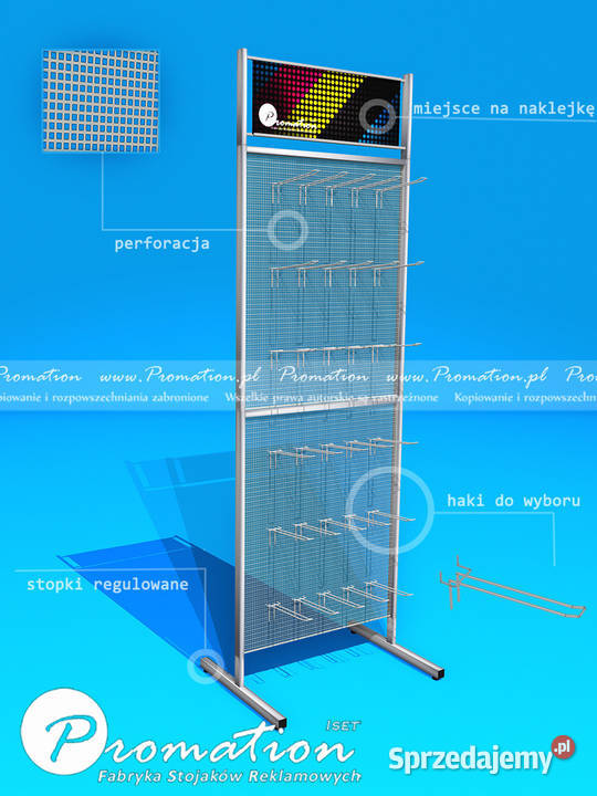 Stojak reklamowy z perforacją stand metalowy do Warszawa