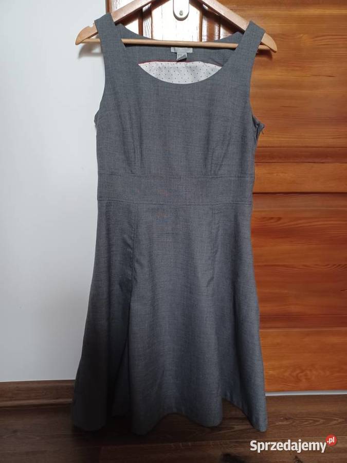 Elegancka szara sukienka MIDI HM rozmiar L Długość Midi