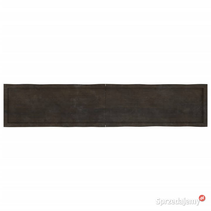 Blat ciemnobrązowy 200x40x24 drewno z naturalną Warszawa