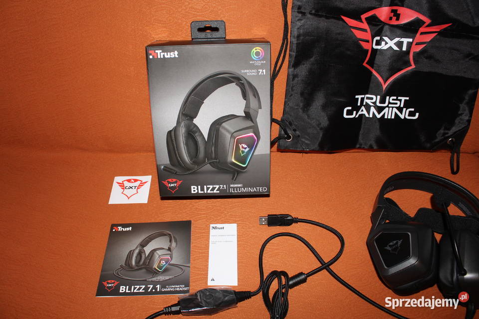 Słuchawki Trust GXT450 Blizz RGB plecaczek Nowe Chorzów