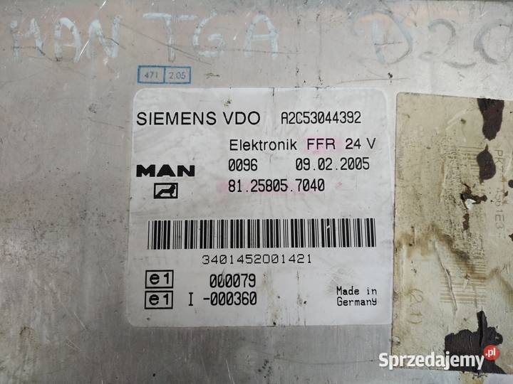STEROWNIK MODUŁ VDO FFR MAN TGA 81258057040 7007 Mojusz