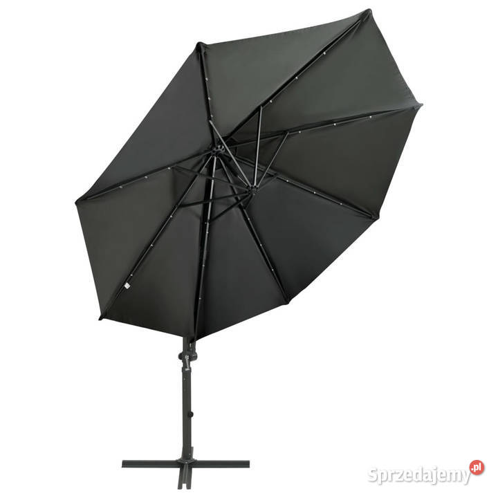 Parasol wiszący z lampkami LED i słupkiem Warszawa