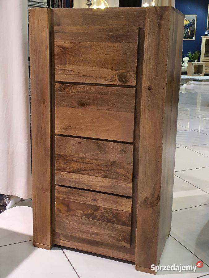 Słupek komoda wąska z szufladami z drewna 65cm