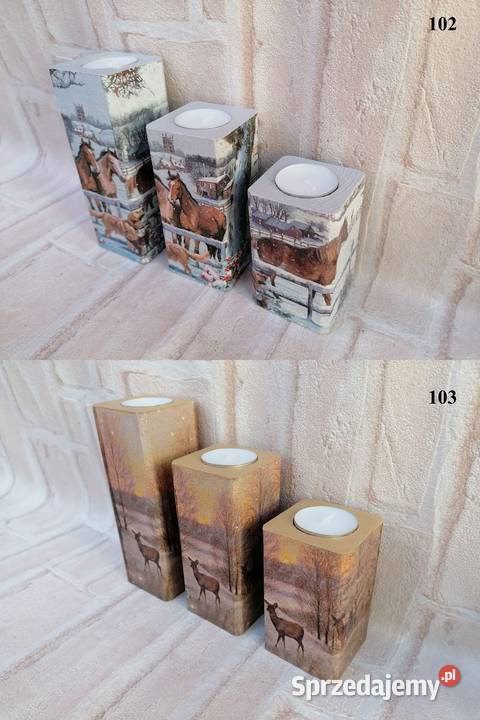 Komplet 3 świeczniki świeczki lawenda konwalie odcienie żółtego Warszawa