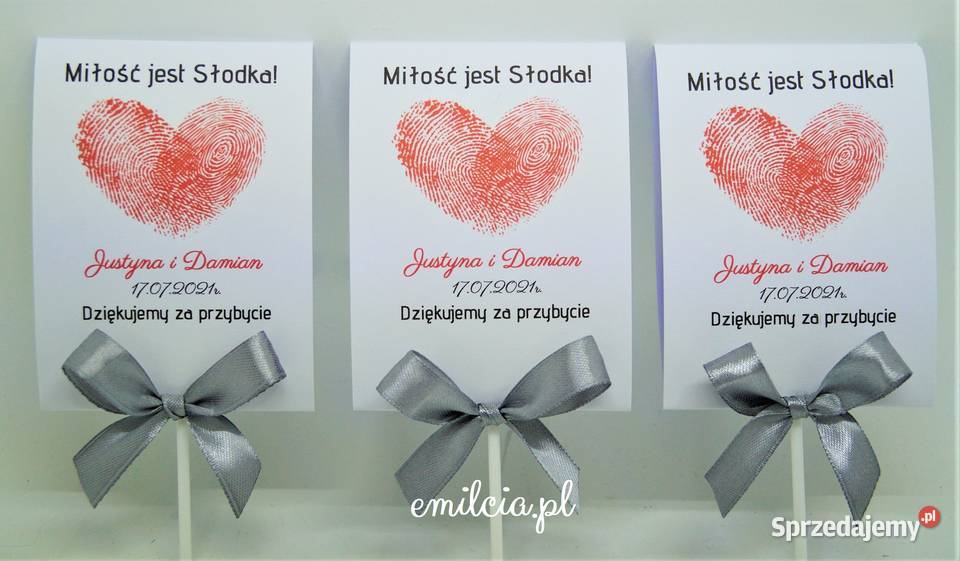 Lizaki podziękowanie gości Ślub Wedding Czerwony Uniseks Zielona Góra