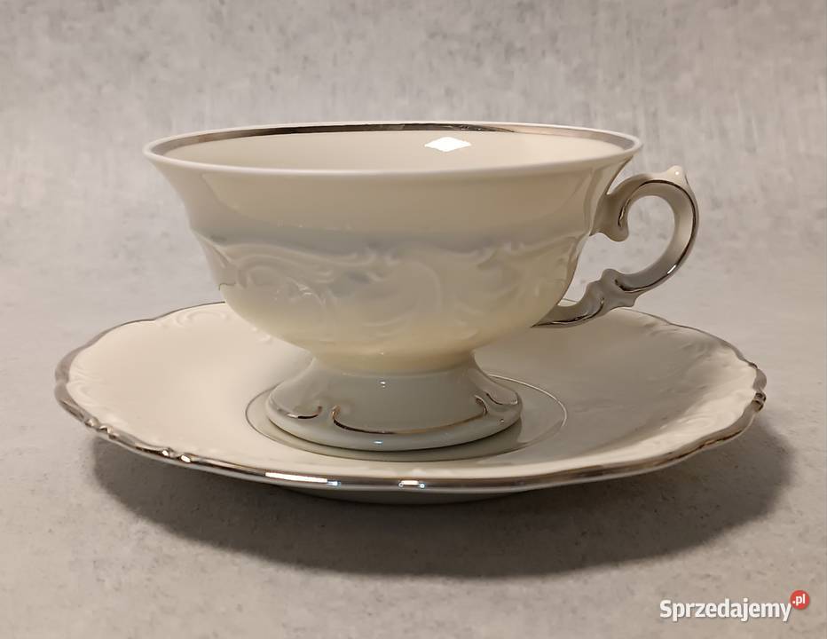 KPM Friederike Herbaciana Duża Filiżanka Duet Porcelana i szkło Jawor sprzedam