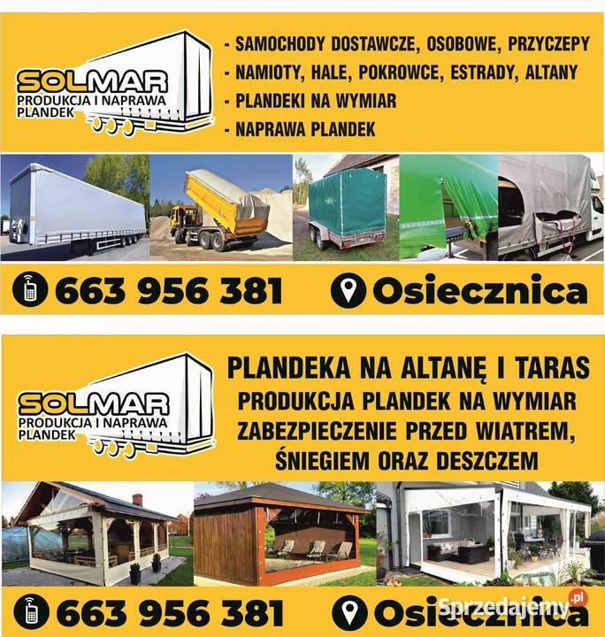 Plandeka na dach naczepy KRONE KOGEL Burtowe i plandeki dolnośląskie Bolesławiec