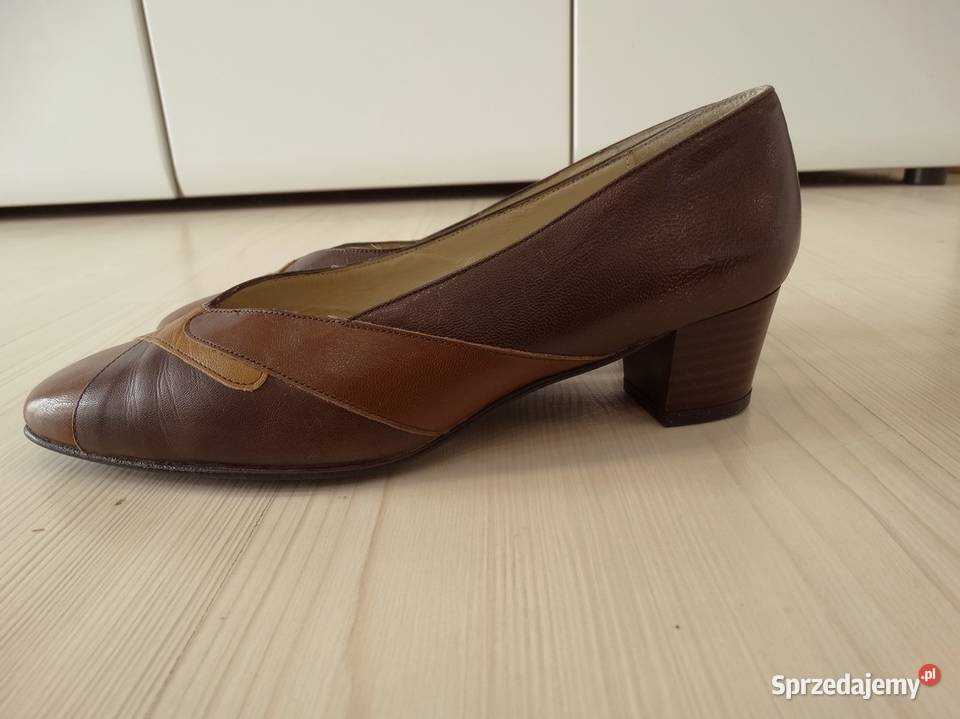 Buty Skórzane Półbuty Czółenka na Słupku inna Łomża