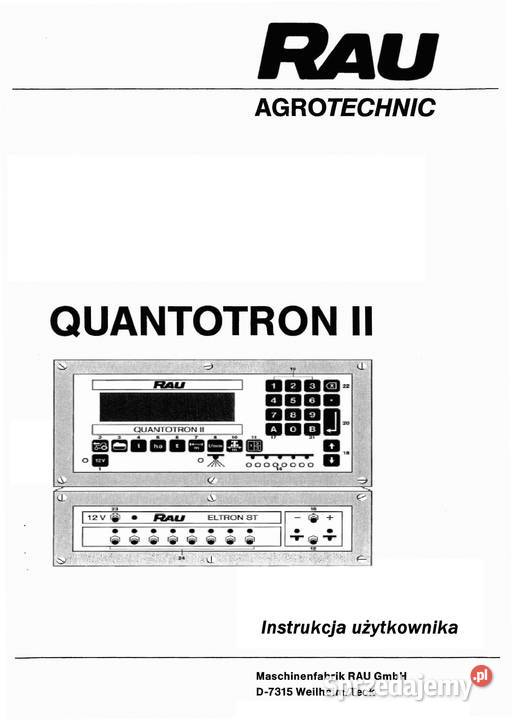 Rau Quantotron II instrukcja obsługi Szamotuły