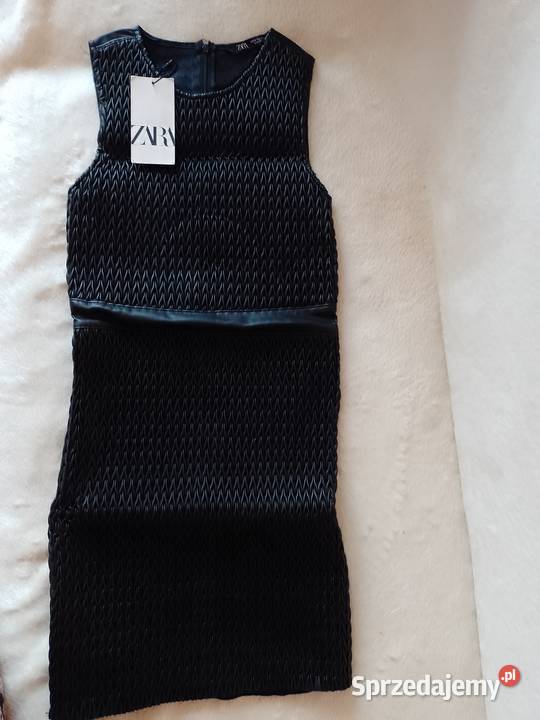 38M ZARA czarna skórzana sukienka ołówkowa NOWA Kraków