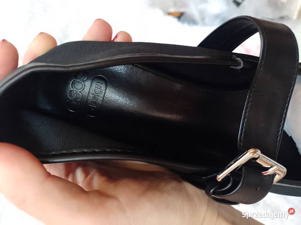 3738 ASOS Design Czarne baleriny biznesowe z