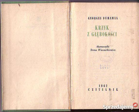 8986 KRZYK Z GŁĘBOKOŚCI GEORGES DUHAMEL Czyrna