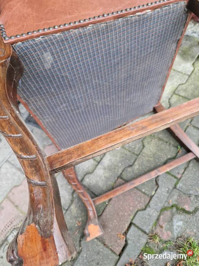 Krzesło fotel z podlokietnikami i pokryciem Ciechocinek