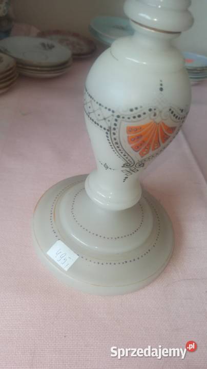 Lampa naftowa z kloszem Pomarańczowy dekor