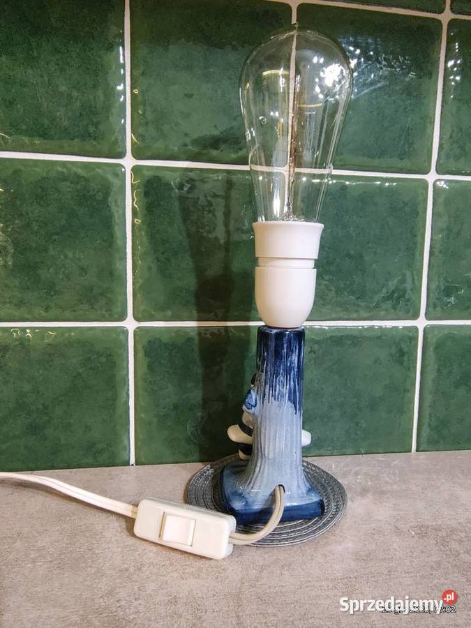 Lampa porcelanowa Holandia 1940 oryginał vintage Porcelana i szkło Przeczów sprzedam