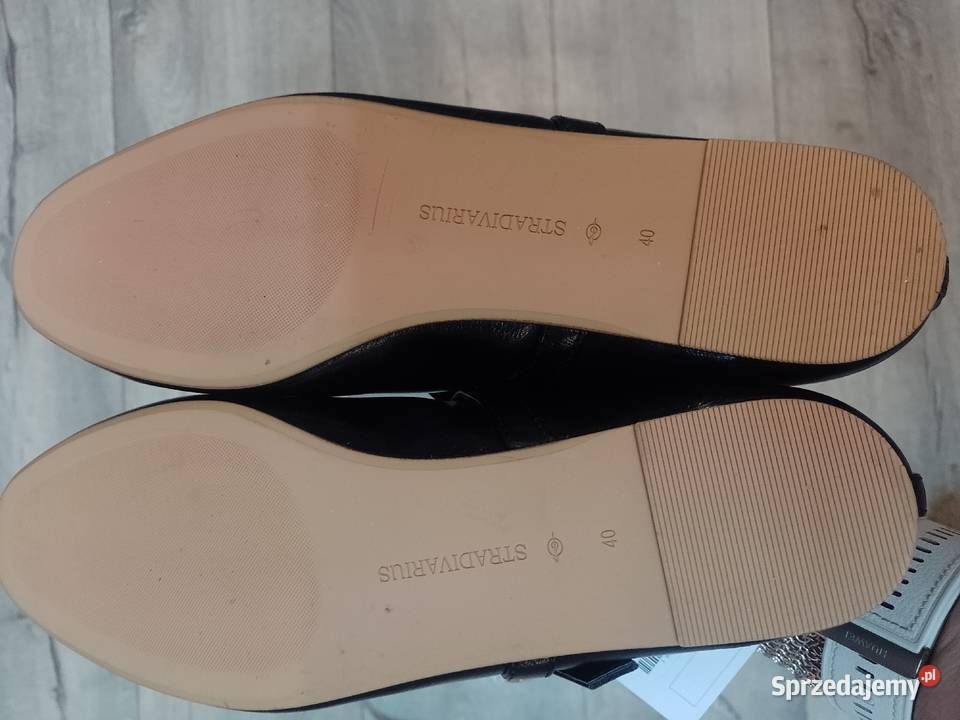 40 Stradivarius Czarne baleriny z zapięciem NOWE Balerinki Kraków sprzedam