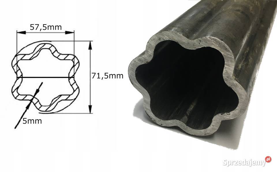Rura wału WOM profilowana gwiazda 715x575x5mm 1m Kamionna