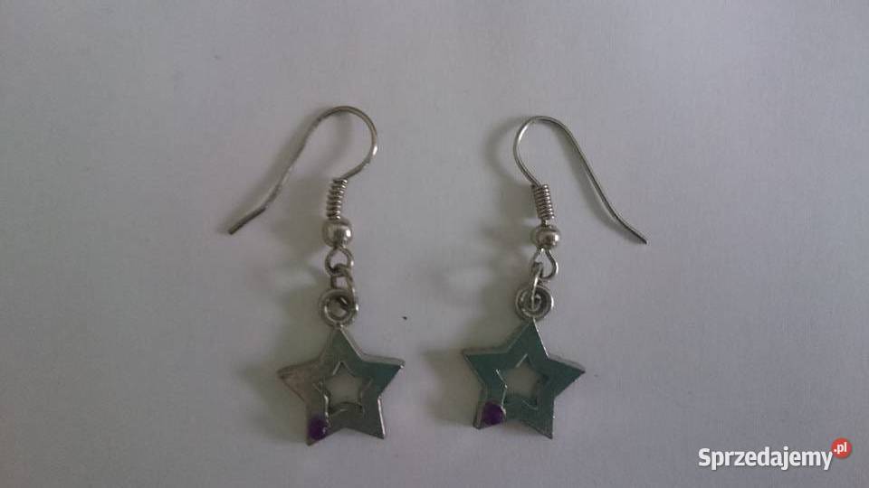 Kolczyki różne wzory gwiazdki serca sople kulki Wrocław