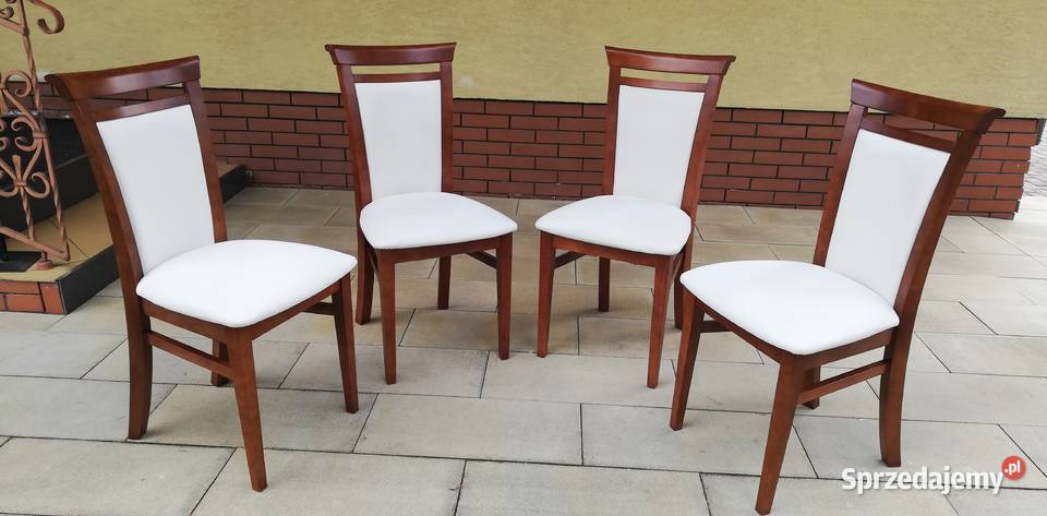 Krzesła 4 stylowe drewniane tapicerowane do stołu krzesło