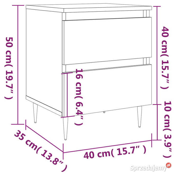 Szafka nocna przydymiony dąb 40x35x50 WM826870 Warszawa