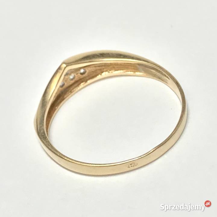 Złoty PIERŚCIONEK 14K KAMIENIE KRÓLEWNY r18 Warszawa