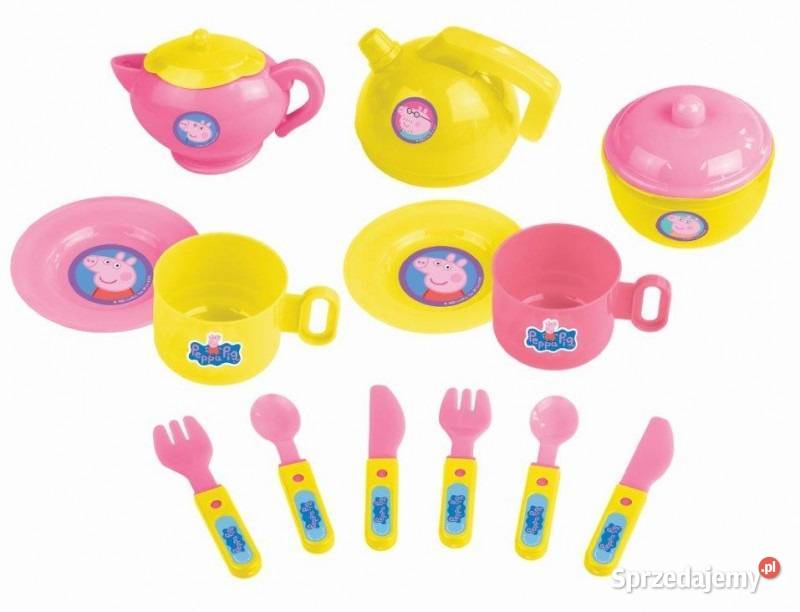 Świnka Peppa Pig Zestaw Naczyń Plastik Talerze Mogilany