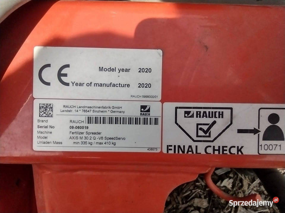 Rozsiewacz KUHN RAUCH Axis M 302 QV8 2020 r warmińsko-mazurskie