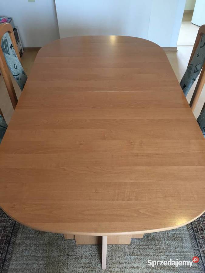 Owalny Duży stół ZESTAW z krzesłami