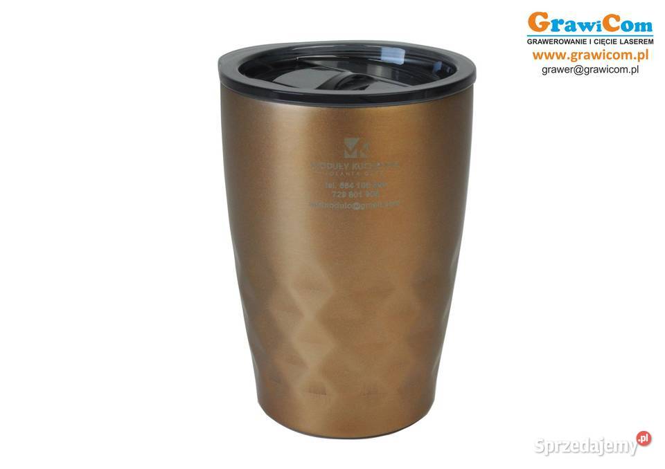 Kubek termiczny 350 ml logo grawer 5 złoty