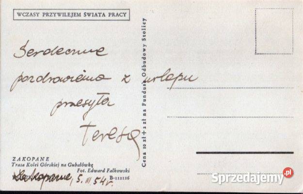 Pocztówka Kolejka na Gubałówkę Warszawa