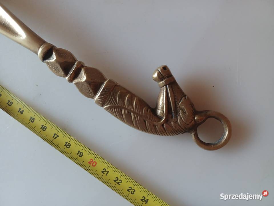 Łyżka do butów z głową konia Mosiądz Kolekcja wielkopolskie