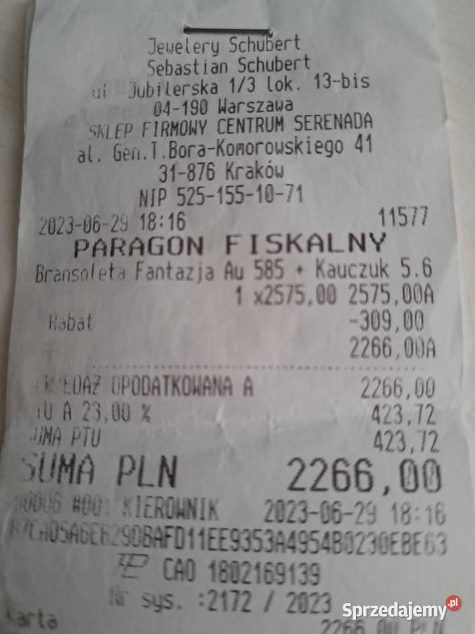 Skórzana bransoletka ze złotym zdobieniem Kraków sprzedam
