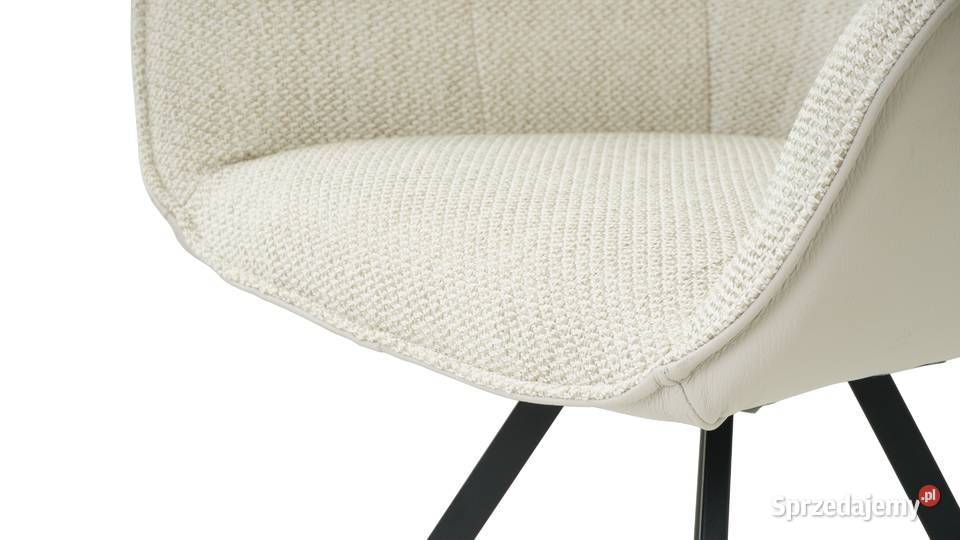 Krzesło Gaya obrotowe skóra połączona z tkaniną