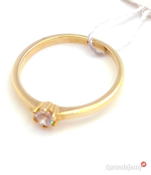 Pierścionek r16 Złoty pr333 z jednym kamieniem wielkopolskie Poznań