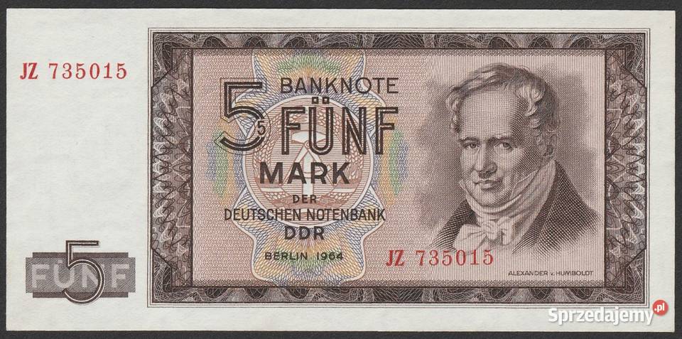 Niemcy NRD 5 marek 1964 HUMBOLDT seria JZ STAN Łódź