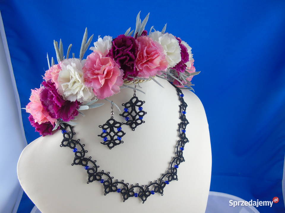 Biżuteria frywolitkowa Wiśniowa