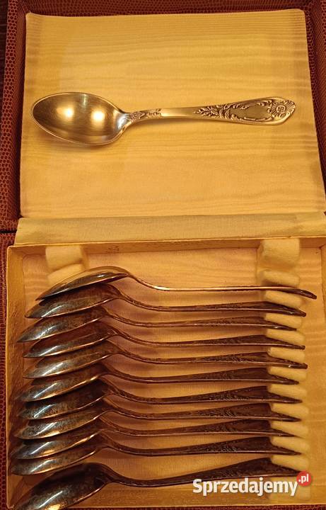 Zestaw rosyjskich posrebrzanych łyżeczek Sztućce małopolskie Kraków